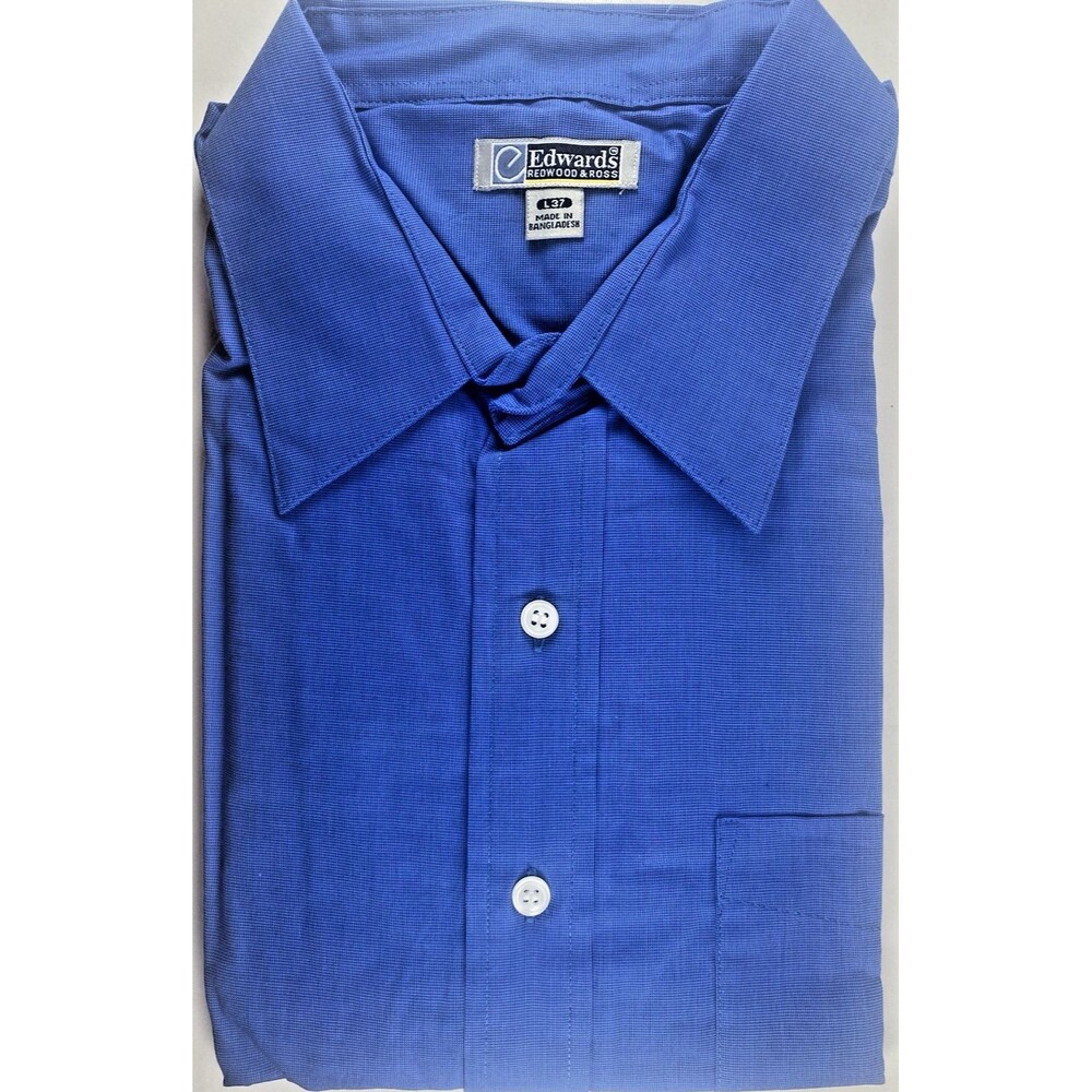 Edwards Garments 1965 Men's Pinpoint Oxford Blue Dress Shirt Long Sleeve NEW